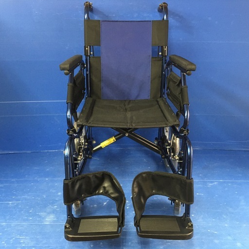 介助式車いす 多機能型 超軽量コンパクトタイプ PMS-4BU 車椅子 車いす ブルー