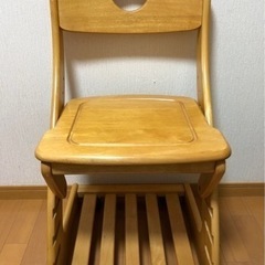 【2脚セット】天然木の学習椅子☆成長に合わせて高さもUP♪