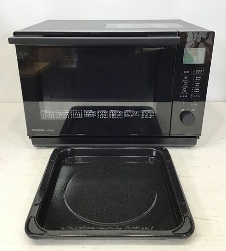 23Y024 ジ6 Panasonic パナソニック オーブンレンジ NE-MS268-K 庫内フラット 26L 縦開き 角皿付き ブラック 2022年製
