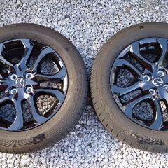 DJデミオ マツダ2 純正ホイールタイヤセット マツダ（Mazda） アルミホイール（シルバー）1本 スチールホイール付車