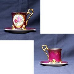 希少 大橋陶器 カップ&ソーサー 6客組 昭和レトロ 猫脚 ハイハンドル 