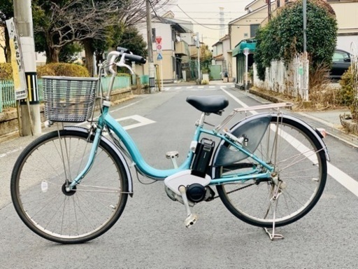 ヤマハ　電動自転車　26インチ　バッテリー　8.7Ah 青