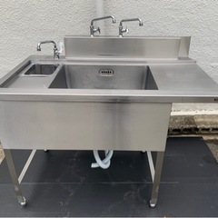 業務用 マルゼン 右ソイルド 二槽シンク 1220×700×850 蛇口付き 食器