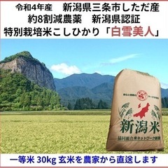 残り9袋　減農薬　新潟こしひかり玄米30kg 一等米　新潟県三条...