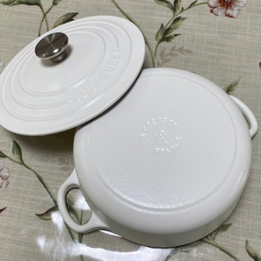 新品未使用品 ル・クルーゼ ホワイト - 鍋、グリル