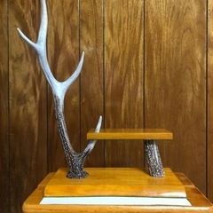 エゾシカ角】ハンドメイド花台