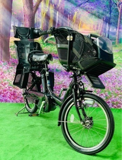 ❻ 4661子供乗せ電動自転車ブリヂストン3人乗り新品20インチ良好バッテリー