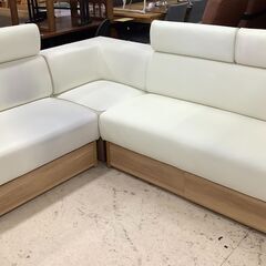 シギヤマ家具 リビングダイニングソファ 4点セット  WH×NA 昇降テーブル／ソファ×3【ユーズドユーズ名古屋天白店】J2366