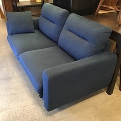 LOWYA 2人掛けソファ ブルー ファブリック 2P 2.5P ファブリックソファ ブルー LOWYA 2人掛け 2.5人掛け 幅156] 2