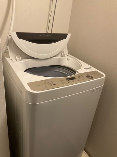 2021年度製 SHARP 全自動洗濯機 6kg ステンレス穴なし槽 ブラウン系 ES-GE6E