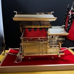 地車　だんじり置物　18金総メッキ