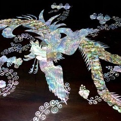 【⚠️近日処分】大型 螺鈿 細工 座卓 テーブル 豪華絢爛 高級 鳳凰図 韓国漆塗　配送可