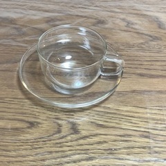 【取引中】無印良品 耐熱ガラス ティーカップ&ソーサー