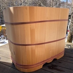 【引取・発送OK】さわらの風呂桶　木製風呂　サウナの水風呂に　古民家　露天風呂　アウトドア
