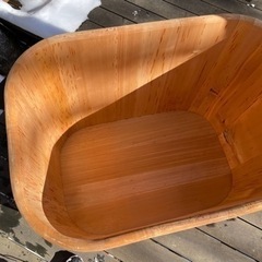【引取・発送OK】さわらの風呂桶　木製風呂　サウナの水風呂に　古民家　露天風呂　アウトドア