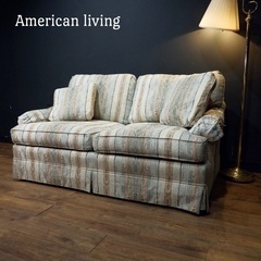 ☑️メル売約済　未使用に近い　大塚家具90’sUS30万ヴィンテージトーマスビル2人掛けソファー