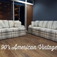 ⭕️配達無料⚡️特割　早者勝　大塚90’sアメリカインテリア総70万ヴィンテージトーマスビルソファーセット未使用近い