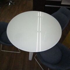 R303 おしゃれ 丸型ダイニング4点セット、100cm 美品