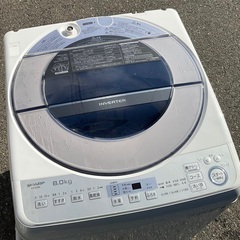 【RKGSE-916】特価！シャープ/SHARP/8kg/全自動洗濯機/ES-GV8D-S/中古/2019年製/当社より近隣地域無料配達 RKGSE-916】特価！シャープ/SHARP/8kg/全自動洗濯機/ES-GV8D-S/中古/2019年