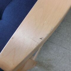 2人掛け ソファ ファブリック 青系 布 2人掛け ソファ 二人掛け 木製アームソファ 木枠 札幌 西野店