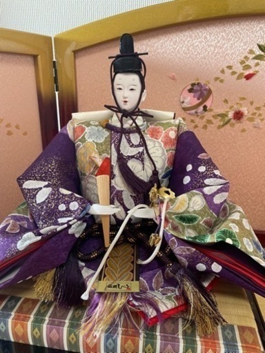 高級　能楽　鶴亀雛　ひな人形　3段　黒漆塗り　フルセット　美品