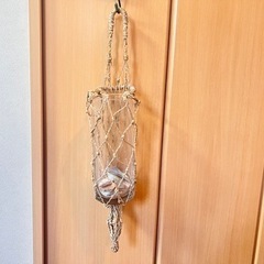 インテリア花瓶　（大）　マクラメ　オーストラリアの貝殻入り✨