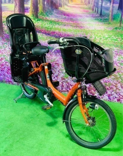 ❹ 4767子供乗せ電動自転車ブリヂストン3人乗り新品20インチ良好バッテリー