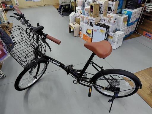J037☆状態良し☆折りたたみ自転車☆GRAPHIS☆6段変速☆20インチ