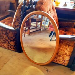鏡台の鏡部分のみ しっかりとした木枠の鏡 ミラー　/TJ-076...