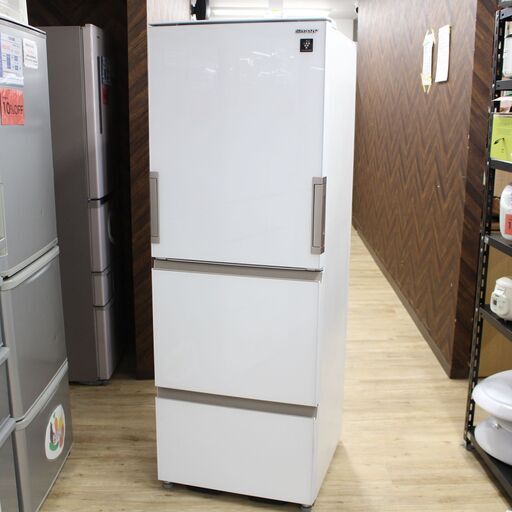 店S330)【美品】SHARP 冷凍冷蔵庫 プラズマクラスター 3ドア 350L SJ