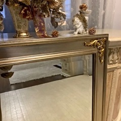 特大 イタリア製 超高級ウォールミラー 壁掛け鏡 金箔 ミラー