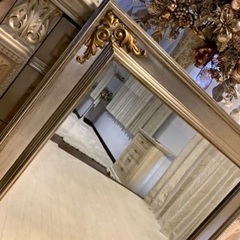 特大 イタリア製 超高級ウォールミラー 壁掛け鏡 金箔 ミラー