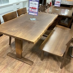 C1*559[ご来店頂ける方限定]ベンチダイニング4点セット