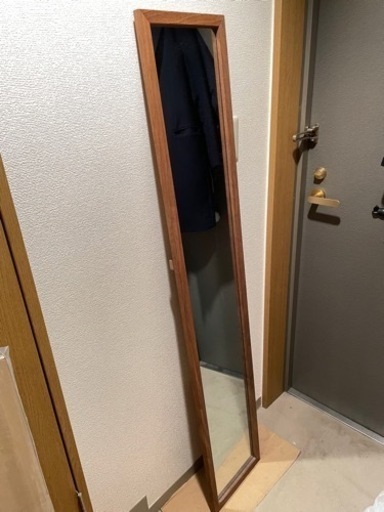 ニトリ　スタンドミラー　ブラウン