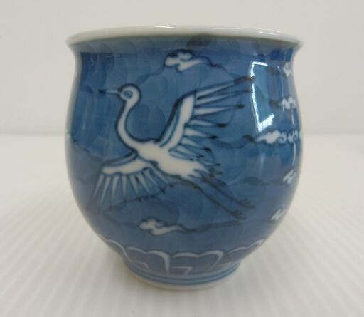 源右衛門 染付 雲鶴 茶器