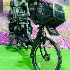 ➃ 4775子供乗せ電動自転車ブリヂストン3人乗り新品20インチ良好バッテリー
