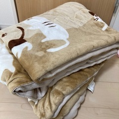 《中古》コタツ毛布 猫柄 170×240 長方形