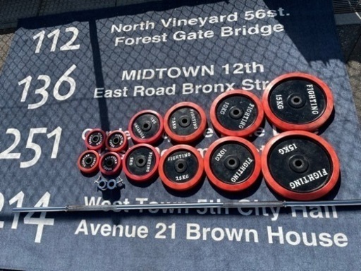 FIGHTING ROAD シャフト含め合計90kg バーベル ラバー付 | www