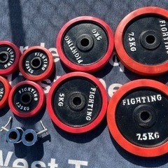 FIGHTING ROAD シャフト含め合計90kg バーベル ラバー付 