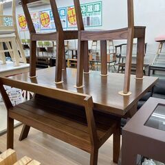 💛unico(ウニコ) STRADA-X(ストラーダイクス) ダイニング4点セット ⭐定価￥116,970⭐ タモ材(アッシュ材)使用💛