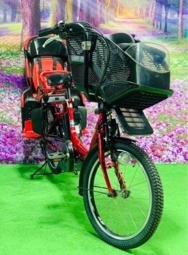 ❹ 4777子供乗せ電動自転車ヤマハ3人乗り新品20インチ良好バッテリー
