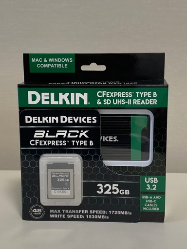 新品 Delkin ブラック 325GB CFExpress Type Bカード \u0026 リーダーセット