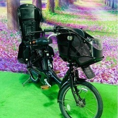 ➃ 4779子供乗せ電動自転車ブリヂストン3人乗り新品20インチ良好  