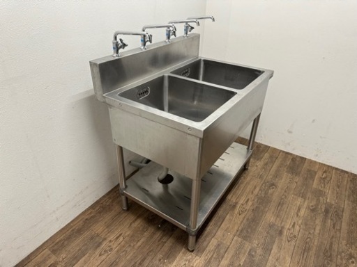 業務用ステンレスシンク 2水栓[MARUZEN] マルゼン/MARUZEN 業務用 ステンレス 2槽シンク流し台 蛇口