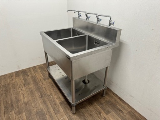 マルゼン/MARUZEN 業務用 ステンレス 2槽シンク流し台 蛇口