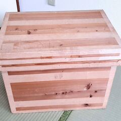 お茶箱　収納ボックス　ケース　木製　ブリキ張り　美品！