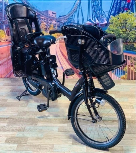 ❹ 4682子供乗せ電動自転車ヤマハ3人乗り新品20インチ良好バッテリー