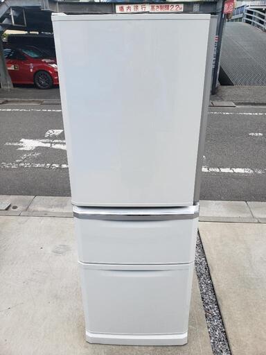 三菱 3ドア ノンフロン冷凍冷蔵庫 335L 左開き ホワイト MR-C34YL-W