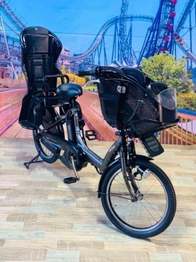 ❹ 4754子供乗せ電動自転車ヤマハ3人乗り新品20インチ良好バッテリー