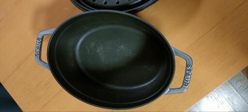 ストウブ Staubピコ ココット オーバル グレー 23cm - 鍋、グリル